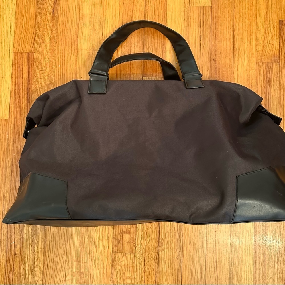 YSL Parfums Brown Nylon Canvas Tote Bag W/ Faux Leather Trim